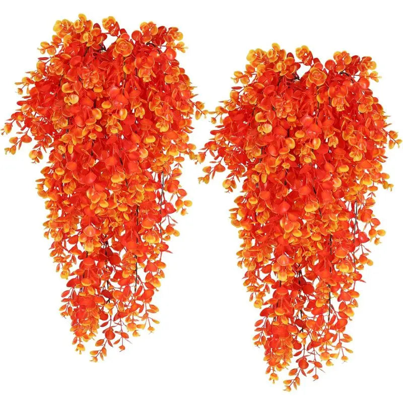 Artificial Hanging Plants Faux Eucalyptus Leaf Greenery Vine Outdoor UV Resistant Plastic Plants for DIY Home Wedding Decoration