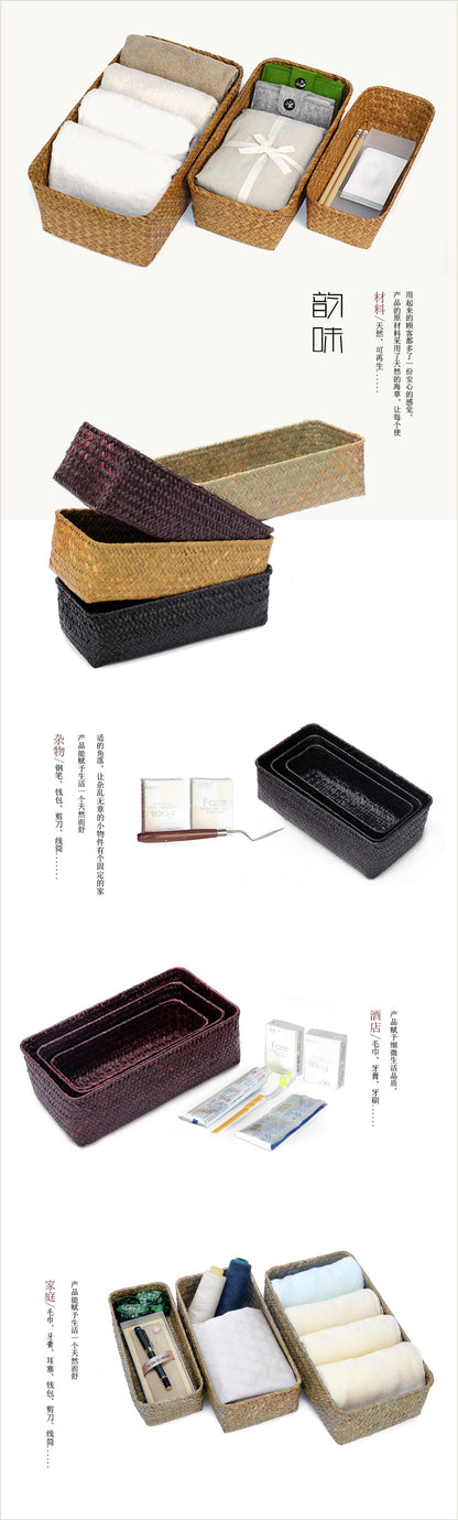 Wicker Weave Storage Basket for Kitchen Fruit Dish Food Bread Sundries organizer Rattan Picnic Container Storage Case mx9191743