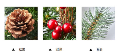 Elegant Red Christmas Wreath LED PVC Red Fruit Christmas Wreath Window Door Wall Ornament Decorations Home Halloween Decor Gifts