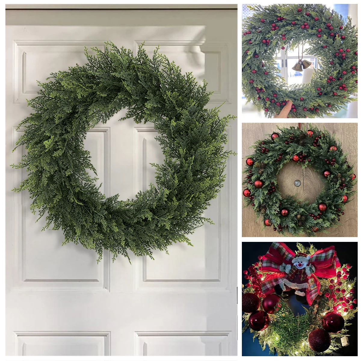 SIA FLOWER Cedar Artificial Flower Ring PE Material Cedar Grass Ring Artificial Plants Garden Decor Home Decor