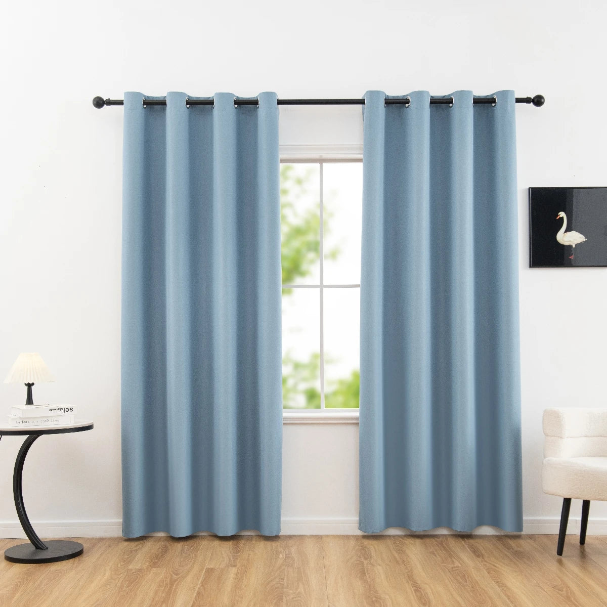1panel Solid 100% Blackout Curtains with Grommets, Total Privacy Drapes for Bedroom, Living Room, Home Decor