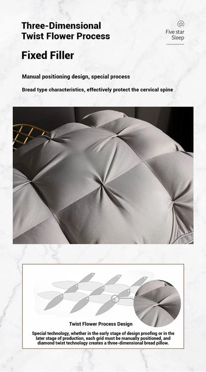 Comfortable Pillows for Sleeping 5-star Hotel Pillow Three-dimensional Soft Bilateral Washed Solid Color Pillow Sleeping Pillows