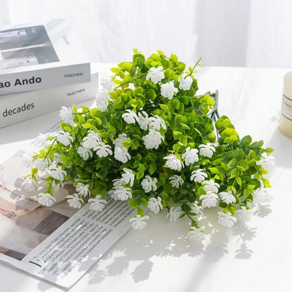 1 PC Artificial Plastic Flowers Fake Eucalyptus Plant Wedding Arch Wreath Home RoomOrnamental Flowerpot Festival Scrapbook Decor