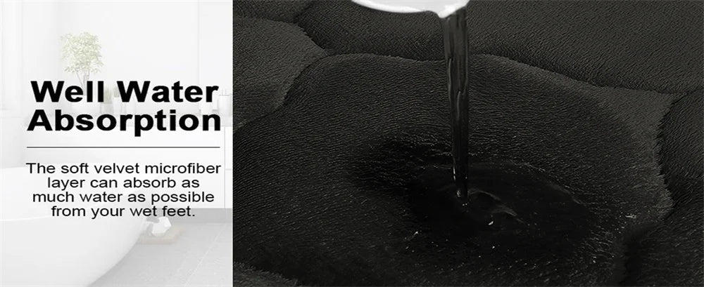 Olanly Silicone Bath Mat Non-Slip Shower Bathroom Rug Memory Foam Carpet Soft Foot Mat Stone Floor Super Absorbent Quick Dry Rug