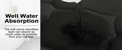 Olanly Silicone Bath Mat Non-Slip Shower Bathroom Rug Memory Foam Carpet Soft Foot Mat Stone Floor Super Absorbent Quick Dry Rug