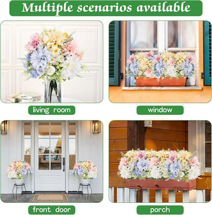 1PC Artificial Rose Flowers Wedding Home Bedroom Decor Bridal Bouquet Garden Fake Silk Dahlia Hydrangeas Vase for Board Outdoors