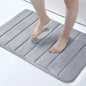 Olanly Silicone Bath Mat Non-Slip Shower Bathroom Rug Memory Foam Carpet Soft Foot Mat Stone Floor Super Absorbent Quick Dry Rug