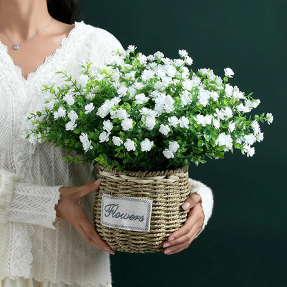 1 PC Artificial Plastic Flowers Fake Eucalyptus Plant Wedding Arch Wreath Home RoomOrnamental Flowerpot Festival Scrapbook Decor