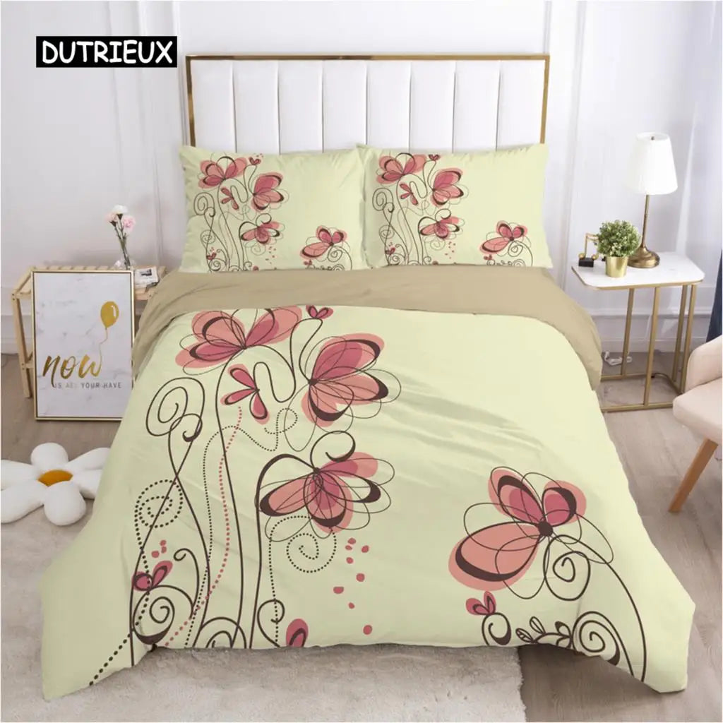Bedding Set Duvet Cover Pillowcases Comforter/Quilt/Blanket Cover Luxury 3D HD Quality Printed Reactive Queen Single Leaf