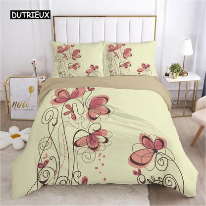 Bedding Set Duvet Cover Pillowcases Comforter/Quilt/Blanket Cover Luxury 3D HD Quality Printed Reactive Queen Single Leaf