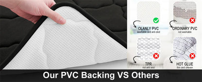 Olanly Silicone Bath Mat Non-Slip Shower Bathroom Rug Memory Foam Carpet Soft Foot Mat Stone Floor Super Absorbent Quick Dry Rug