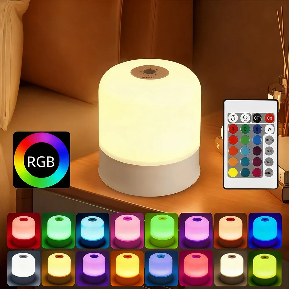 LED night light bedside dimmable charging desktop night light bedroom bedside lighting decoration touch reading RGB table lamp