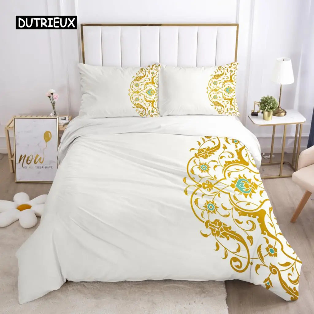 Bedding Set Duvet Cover Pillowcases Comforter/Quilt/Blanket Cover Luxury 3D HD Quality Printed Reactive Queen Single Leaf
