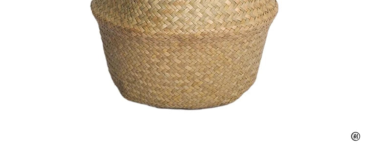 Wicker Basket Toy Organizer Folding Rattan Seagrass Storage Basket Laundry Woven Basket Plant Flower Pot For Home Garden