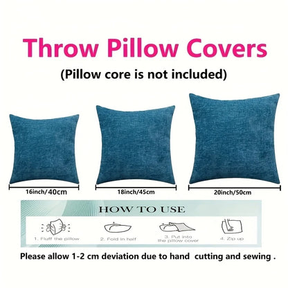 Cordury Pillow Covers - Modern Decorative Cushion Cases with Zipper Closure, Machine Washable, No inserts included