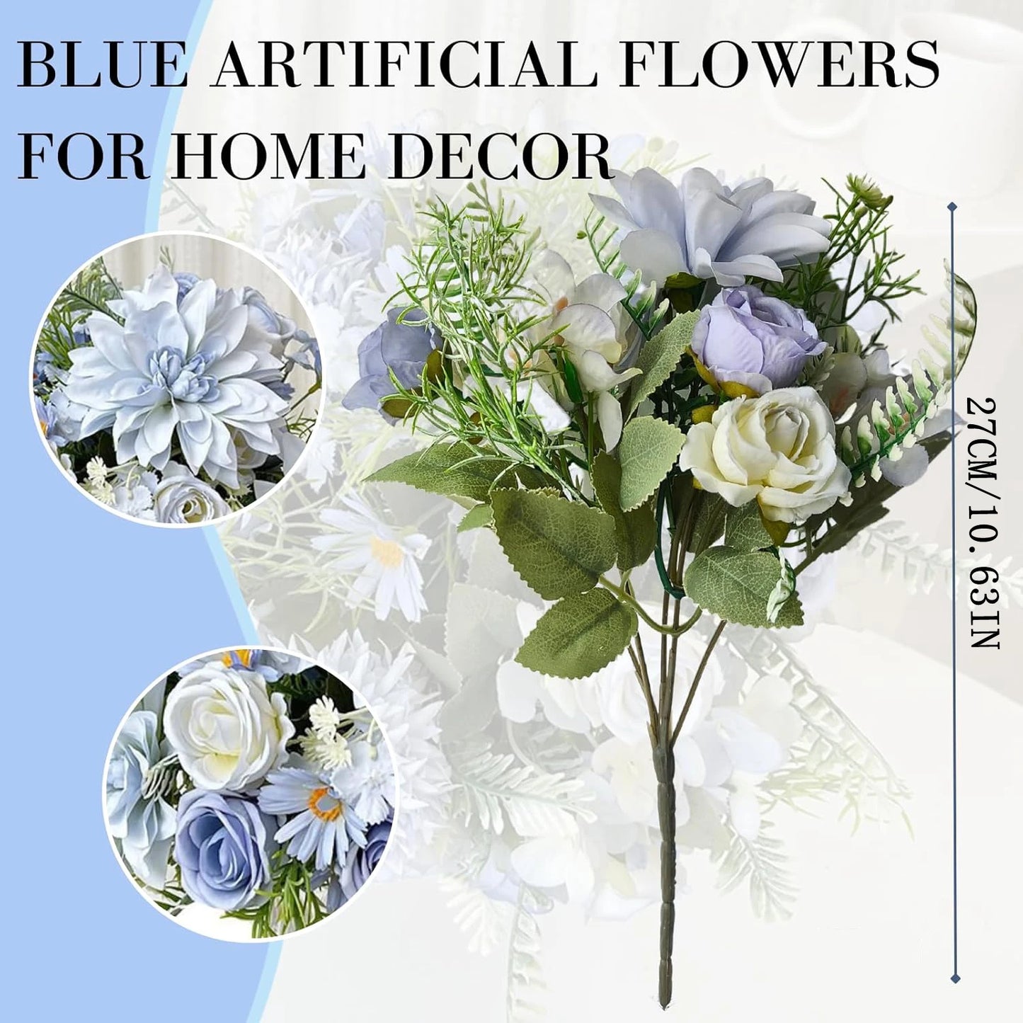 1PC Artificial Rose Flowers Wedding Home Bedroom Decor Bridal Bouquet Garden Fake Silk Dahlia Hydrangeas Vase for Board Outdoors