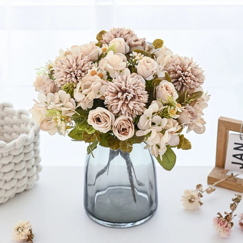 1PC 7 Fork Chamomile Combination Artificial Flowers For Home Ornamental Flowerpot Decoration Wedding Arch Christmas Accessories
