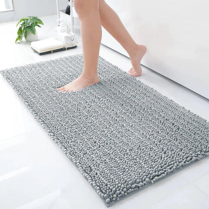 Kitinjoy Chenille Bathroom Mats Extra Thick Absorbent  Non-Slip Bath Rugs Machine Wash Plush Carpet Living Room Luxry Floor Mats