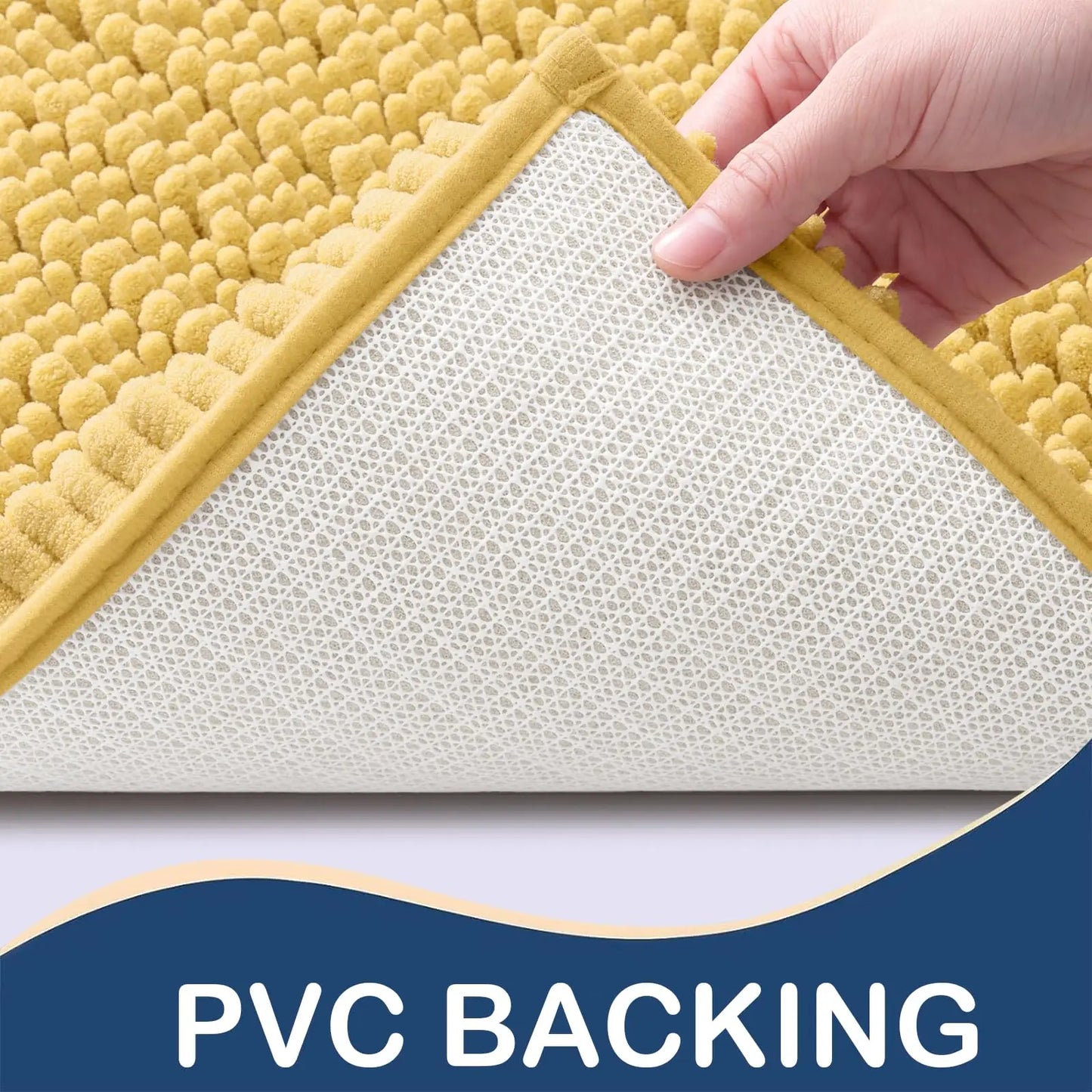 Kitinjoy Chenille Bathroom Mats Extra Thick Absorbent  Non-Slip Bath Rugs Machine Wash Plush Carpet Living Room Luxry Floor Mats