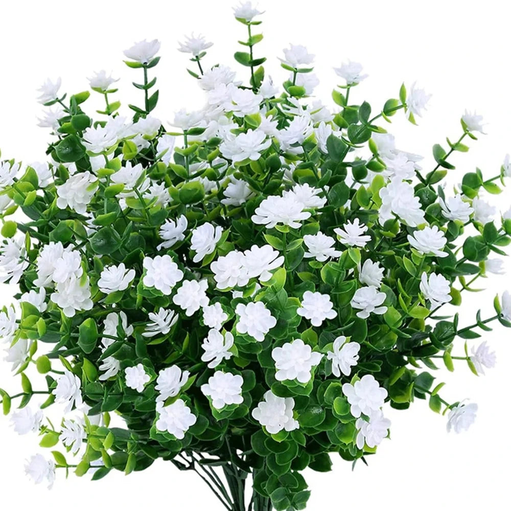 1 PC Artificial Plastic Flowers Fake Eucalyptus Plant Wedding Arch Wreath Home RoomOrnamental Flowerpot Festival Scrapbook Decor