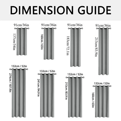 2pcs Modern 100% Blackout Curtain with Coated Lining, Curains for Bedroom, Living Room, Dining Room, Bathroom, Home Decor