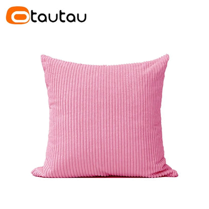 OTAUTAU Cotton Corduroy Cushion Cover Without Insert Throw Pillowcase 30x50/40x40/45x45/50x50/55x50/60x60cm KD024