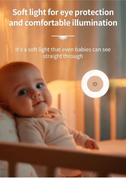 Round Led Wall Lamp Rechargeable Night Light with Touch Switch Dimmable Magnetic Book Light for Reading Bedroom Cabinet Closet