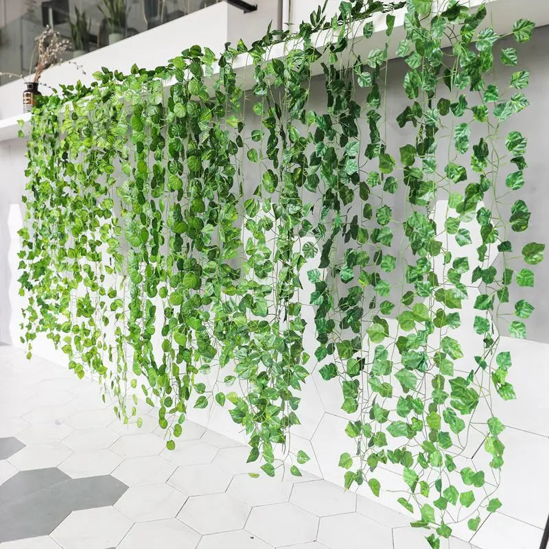 2/4/8/10M Artificial Ivy Leaves Garland Hanging Vines Fake Plants Outdoor Greenery Wall Decor Festival Garden Home Party Decor