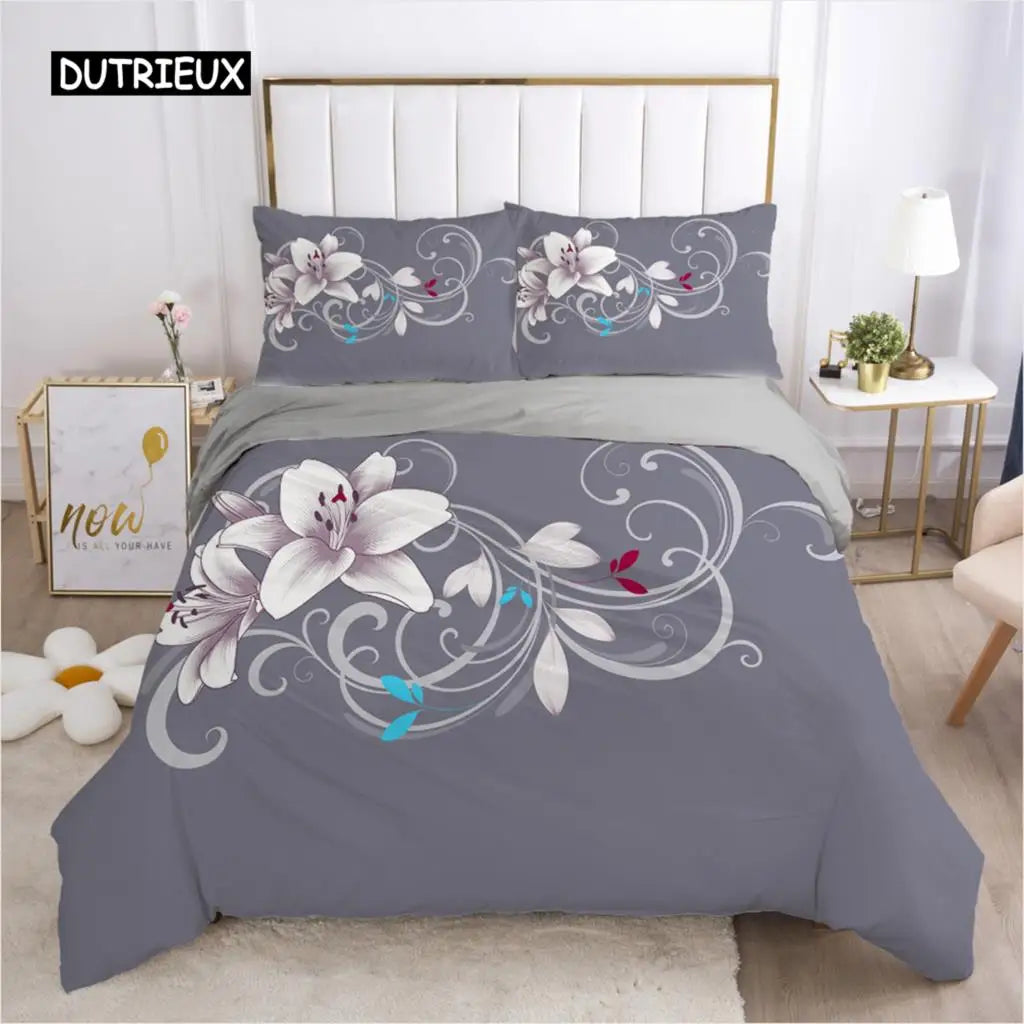 Bedding Set Duvet Cover Pillowcases Comforter/Quilt/Blanket Cover Luxury 3D HD Quality Printed Reactive Queen Single Leaf