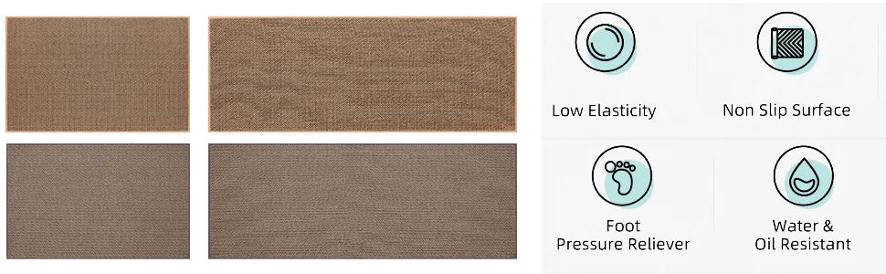 Washable Non-slip Kitchen Rug Faux Sisal Running Rug, Faux Woven Kitchen Mat Kitchen Runners With Back Made Of Natural Rubber