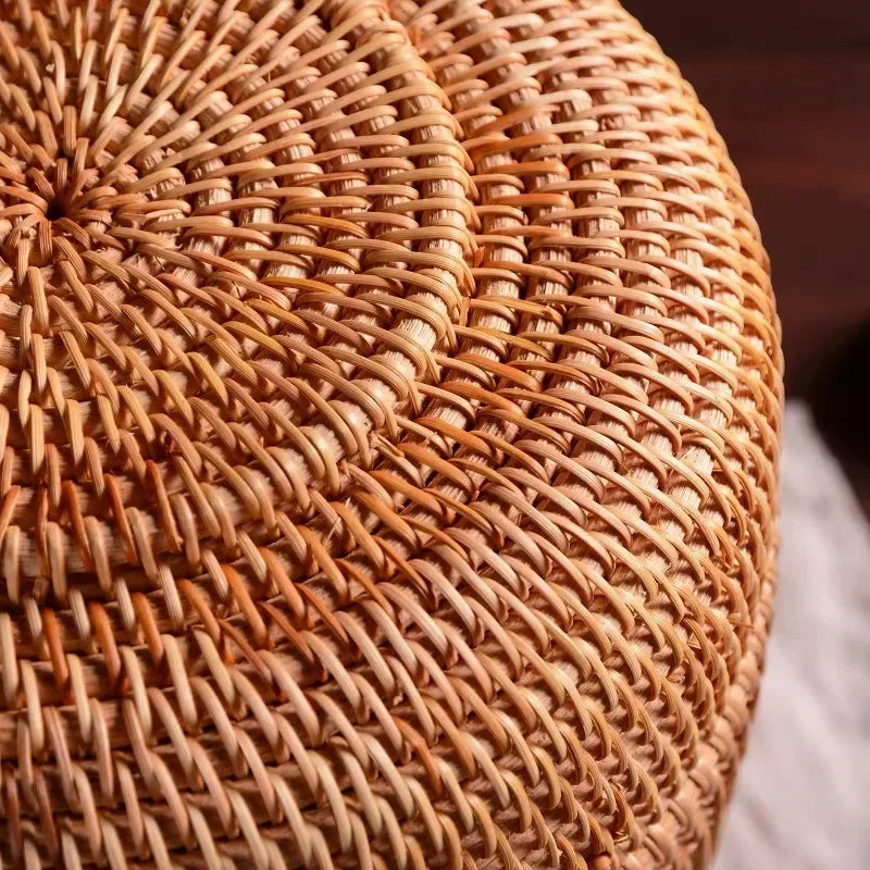 Multifunction Hand Woven Rattan Storage Basket Rattan Organizadores for Sundries Jewelry Tea Ornaments Food Storage Container