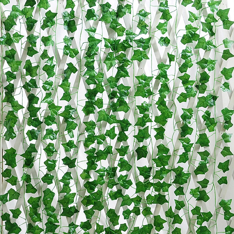 2/4/8/10M Artificial Ivy Leaves Garland Hanging Vines Fake Plants Outdoor Greenery Wall Decor Festival Garden Home Party Decor