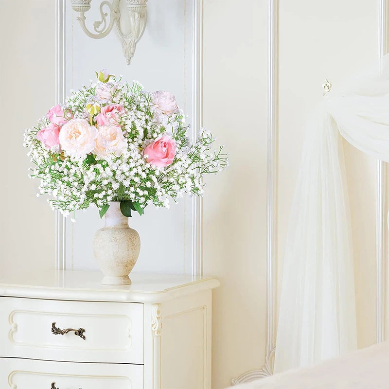 1Pcs 108Heads 63cm Babies Breath Artificial Flowers Plastic Gypsophila DIY Floral Bouquets For Handmade Wedding Party Home Decor