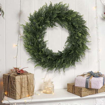 SIA FLOWER Cedar Artificial Flower Ring PE Material Cedar Grass Ring Artificial Plants Garden Decor Home Decor