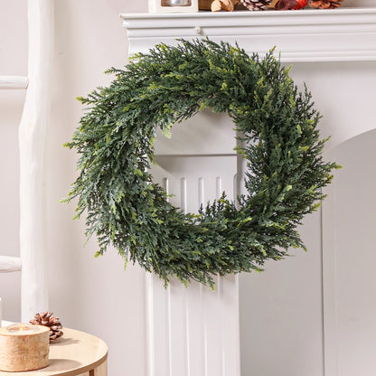 SIA FLOWER Cedar Artificial Flower Ring PE Material Cedar Grass Ring Artificial Plants Garden Decor Home Decor