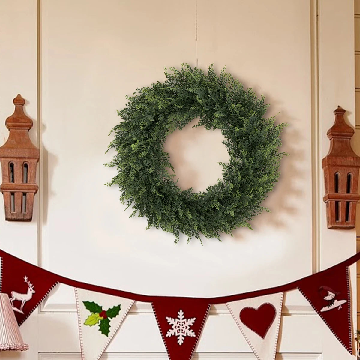 SIA FLOWER Cedar Artificial Flower Ring PE Material Cedar Grass Ring Artificial Plants Garden Decor Home Decor