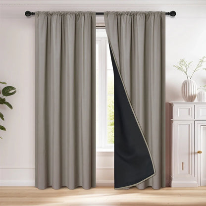 1pc 100% Blackout Curtain with Rod Pocket, Curtains for Living Room, Bedroom, Kitchen, Window Curtain, Drapes in Living Room