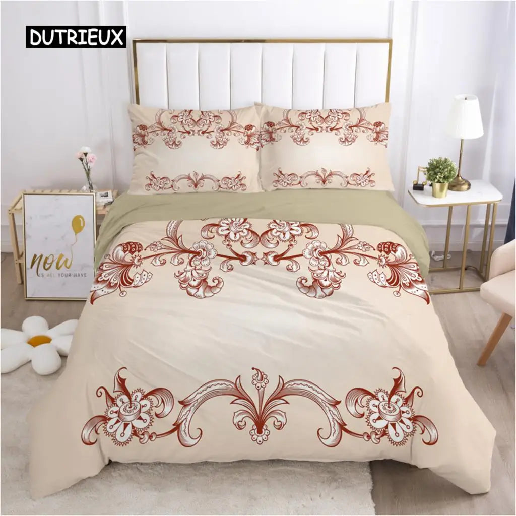 Bedding Set Duvet Cover Pillowcases Comforter/Quilt/Blanket Cover Luxury 3D HD Quality Printed Reactive Queen Single Leaf