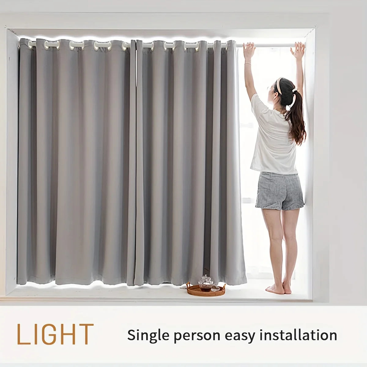 2pcs Modern 100% Blackout Curtain with Coated Lining, Curains for Bedroom, Living Room, Dining Room, Bathroom, Home Decor