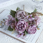 1PC Artificial Flowers Wedding Home Bedroom Decoration Bridal Bouquet Garden Fake Silk Peony Hydrangeas Vase for Board Outdoors