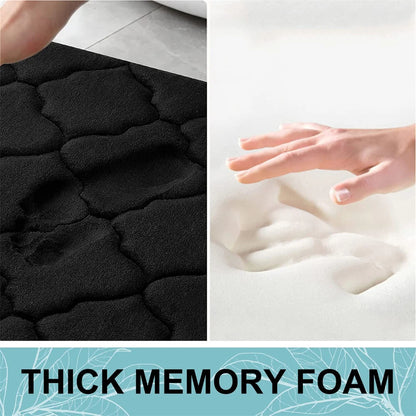 Olanly Silicone Bath Mat Non-Slip Shower Bathroom Rug Memory Foam Carpet Soft Foot Mat Stone Floor Super Absorbent Quick Dry Rug