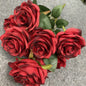9Head Artificial Pink Rose Bouquet Flower Wedding Bridal Photography Props Home Garden Decoration Simulation Silk Rose Bouquet