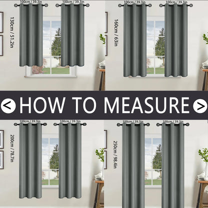 2pcs Modern 100% Blackout Curtain with Coated Lining, Curains for Bedroom, Living Room, Dining Room, Bathroom, Home Decor