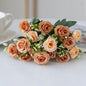 1PC 15 Head 5 Fork Silk Rose Wedding bridal Bouquet Christmas Wreath Vase Decoration Home bonsai DIY Scrapbook Artificial Flower