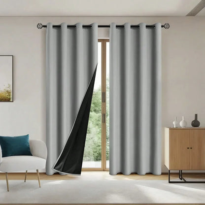 1panel Solid 100% Blackout Curtains with Grommets, Total Privacy Drapes for Bedroom, Living Room, Home Decor