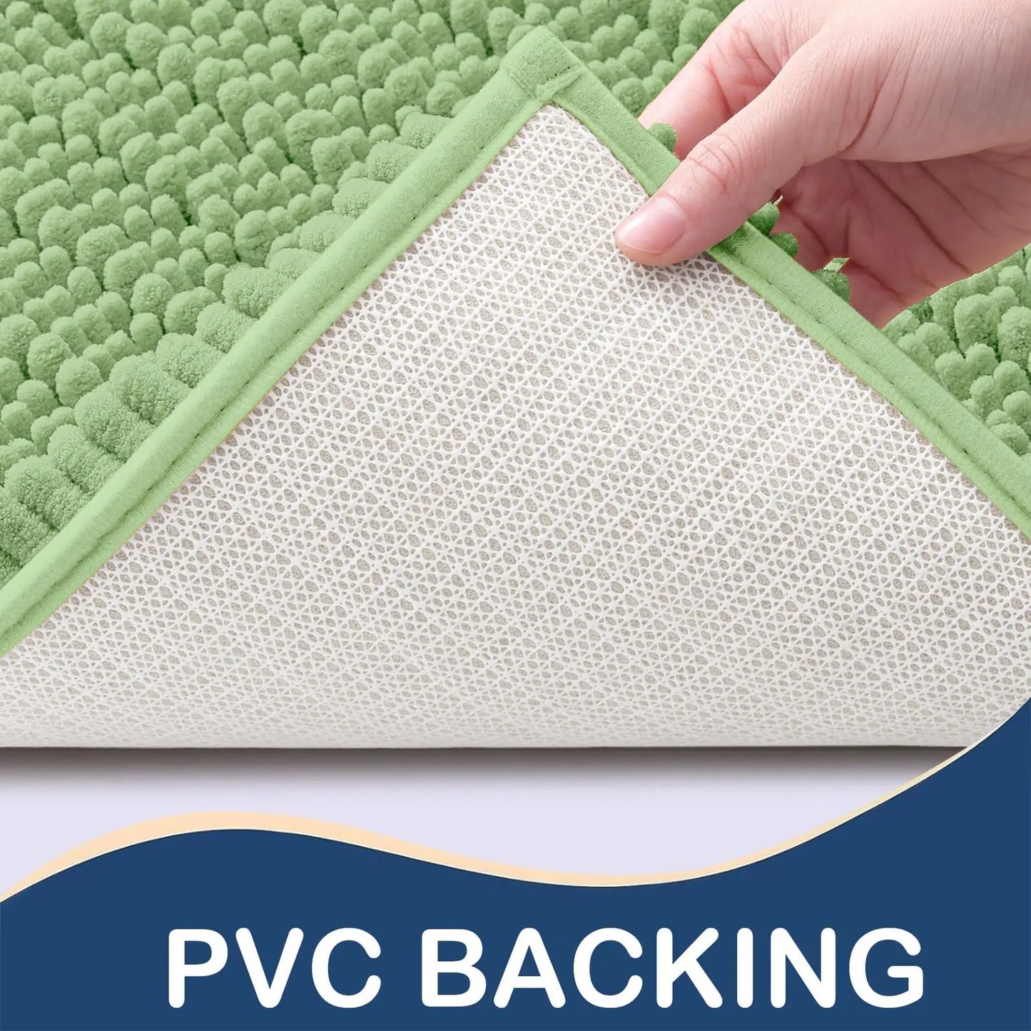 Kitinjoy Chenille Bathroom Mats Extra Thick Absorbent  Non-Slip Bath Rugs Machine Wash Plush Carpet Living Room Luxry Floor Mats