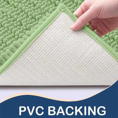Kitinjoy Chenille Bathroom Mats Extra Thick Absorbent  Non-Slip Bath Rugs Machine Wash Plush Carpet Living Room Luxry Floor Mats