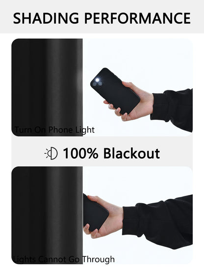 1pc 100% Blackout Curtain with Rod Pocket, Curtains for Living Room, Bedroom, Kitchen, Window Curtain, Drapes in Living Room