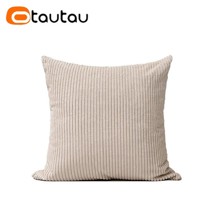 OTAUTAU Cotton Corduroy Cushion Cover Without Insert Throw Pillowcase 30x50/40x40/45x45/50x50/55x50/60x60cm KD024