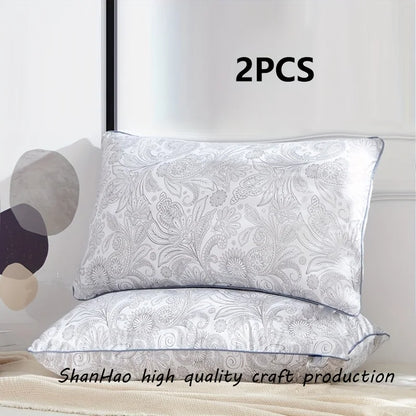 2pc high quality brushed texture patterned sleep pillow, star rated hotel grade patterned pillow core classical patterned pillow